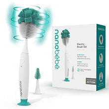 Load image into Gallery viewer, Nanobebe E-Brush Baby Bottle Cleaner - Electric Bottle Cleaning Brush, Baby Accessories, and Sippy Cups - Rechargeable, Includes Replaceable Brush Head
