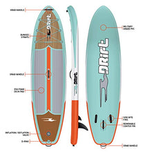 Load image into Gallery viewer, DRIFT 10'8" Inflatable Stand Up Paddle Board, SUP with Accessories | Coiled Leash, Pump, Lightweight Paddle, Fin &amp; Backpack Travel Bag…
