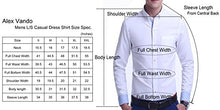 Load image into Gallery viewer, Alex Vando Mens Printed Dress Shirts Long Sleeve Regular Fit Button Down Shirt,Lt Blue863,Large
