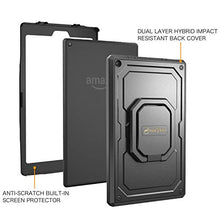 Load image into Gallery viewer, Fintie Case for All-New Amazon Fire HD 10 (7th and 9th Generations, 2017 and 2019 Releases) - [Tuatara Magic Ring] 360 Rotating Multi-Functional Grip Carry Cover w/Built-in Screen Protector, Black
