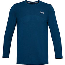Load image into Gallery viewer, Under Armour Men's Seamless Long Sleeve Workout T-Shirt , Graphite Blue (581)/Electric Blue , Medium
