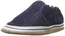 Load image into Gallery viewer, Robeez Kids Crosshatch Crib Shoe, Leather Liam Basic - Indigo, 0-6 Months M US Infant
