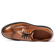 Load image into Gallery viewer, Men’s Dress Shoes Oxford Derby Formal Shoes Retro Fetal Cowhide Genuine Leather Men's Wedding Shoe Brown
