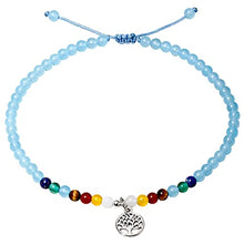 Load image into Gallery viewer, XHUUU Blue Chalcedony with 7 Chakra Anklet Bracelets The Life of Tree Beach Foot Gemstones Healing Crystals Wave Anklets for Women
