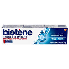 Load image into Gallery viewer, Biotene Fluoride Toothpaste for Dry Mouth Symptoms, Bad Breath Treatment and Cavity Prevention, Mint, Fresh Mint, 4.3 Ounc9e
