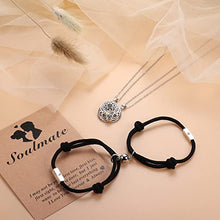 Load image into Gallery viewer, Thunaraz Matching Necklace Bracelets for Couples Sun and Moon Magnetic Projection Necklace Couples Bracelets Relationship Best Friend Bracelets Couples Jewelry
