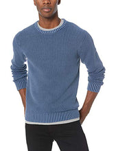 Load image into Gallery viewer, Amazon Brand - Goodthreads Men's Soft Cotton Rib Stitch Crewneck Sweater, Washed Navy, X-Large
