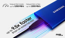 Load image into Gallery viewer, SAMSUNG T7 Portable SSD 1TB - Up to 1050MB/s - USB 3.2 External Solid State Drive, Red (MU-PC1T0R/AM)
