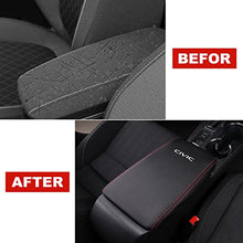 Load image into Gallery viewer, Horry Center Console Armrest Box Cover Panel Trim Waterproof Anti-Scratch Leather Protector Decoration Cover Interior Accessories for Honda Civic 2022（Red Stitches）, Black leather red line
