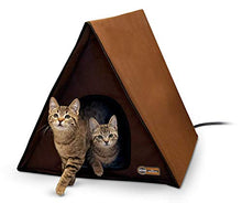 Load image into Gallery viewer, K&amp;H Pet Products Outdoor Multi-Kitty A-Frame Chocolate 35 X 20.5 X 20 Inches Heated
