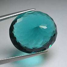 Load image into Gallery viewer, 19x16 mm. Big Size Oval Portuguese Cut Paraiba Green Tourmaline Loose Gem
