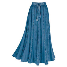 Load image into Gallery viewer, CATALOG CLASSICS Women's Boho Peasant Maxi Skirt -Over-Dyed with Elastic Waistband, Rayon 36" L - Denim - Large

