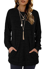 Load image into Gallery viewer, Black Sweaters for Women Long Sleeve Sweatshirts Loose Fitting Tops Winter M
