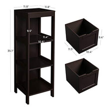 Load image into Gallery viewer, VASAGLE Floor Cabinet, Bathroom Storage Organizer Rack Stand, Multifunctional Corner Unit, 2 Drawers, Brown UBBC42BR
