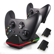Load image into Gallery viewer, Controller Charger for Xbox One,CVIDA Dual Xbox One/One S/One Elite Charging Station with 2x 1600mAh Rechargeable Battery Packs for Two Wireless Controllers Charge Kit- Black
