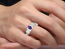 Load image into Gallery viewer, RYLOS Classic Oval Amethyst &amp; Diamond Ring - February Birthstone
