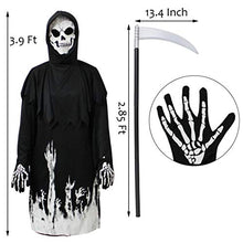 Load image into Gallery viewer, Lulu Home Halloween Kids Costume, Glow in The Dark Grim Reaper Halloween Scary Kids Costume Boys Phantom Kids Costume

