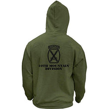 Load image into Gallery viewer, USAMM Army 10th Mountain Division Subdued Veteran Pullover Hoodie (X-Large, Military Green)

