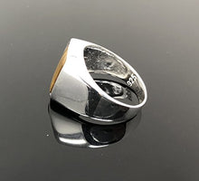 Load image into Gallery viewer, KAR 925K Stamped Solid Sterling Silver Tiger's Eye Men's Ring P2G (12.5)
