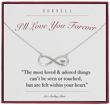 Load image into Gallery viewer, SUAVELL Infinity Heart Necklace. Sterling Silver Necklace Forever Jewelry. Infinity Necklace. Valentines Day Gifts for Her, Birthday Gifts for Women, Gifts for Girlfriend, Gifts for Wife Christmas
