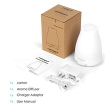 Load image into Gallery viewer, URPOWER 2nd Version Essential Oil Diffuser Aroma Essential Oil Cool Mist Humidifier with Adjustable Mist Mode,Waterless Auto Shut-Off and 7 Color LED Lights Changing for Home (White)
