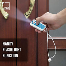 Load image into Gallery viewer, Lewis N Clark Travel Door Alarm + Window Guard Portable Home Security System Battery Operated for Hotel, Bedroom, Apartment &amp; Dorm, with Built in LED Flashlight, Blue
