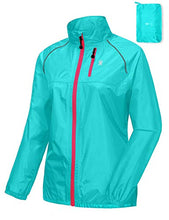 Load image into Gallery viewer, Little Donkey Andy Women's Lightweight Waterproof Cycling Running Rain Jacket, Packable Windbreaker Fall Jacket Light Blue Size M
