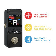 Load image into Gallery viewer, KLIQ TinyTune Tuner Pedal for Guitar and Bass - Mini - Chromatic - with Pitch Calibration and Flat Tuning (Power Supply Required)
