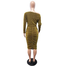 Load image into Gallery viewer, Women's 3/4 Sleeve Casual Party Draped Tie Waist Pencil Cocktail Black Faux Wrap Dress Knee Length Wear to Work
