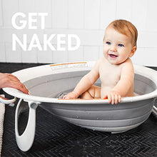 Load image into Gallery viewer, Boon Naked 2-Position Collapsible Baby Bathtub, Recline or Sit Up for Infants and Toddlers - Gray
