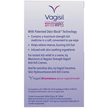 Load image into Gallery viewer, Vagisil Anti-Itch Medicated Feminine Vaginal Wipes, Maximum Strength, Instant Relief, Pack of 3 - 60 Wipes Total (Packaging may vary)
