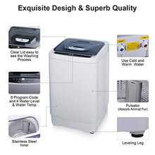 Load image into Gallery viewer, MOOSOO Full-Automatic Washing Machine Portable Compact 1.38 Cu.ft Laundry Washer Spin with Drain Pump,8 Programs 3 Water Level/Temp,24h Smart Delay,10 Lbs Capacity for Apartment, Dorm, RV and Camping
