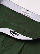 Load image into Gallery viewer, Lacoste mens Iconic Fashion 3 Pack Cotton Stretch Boxer Briefs, Thyme/Navy Blue-white, Large US
