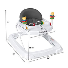Load image into Gallery viewer, BABY JOY Baby Walker, Foldable Activity Walker Helper with Adjustable Height, Baby Activity Walker with High Back Padded Seat &amp; Bear Toys, Gray
