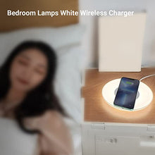 Load image into Gallery viewer, ZYSHEN Led Desk Lamp Bedside Lamp with Wireless Charger for Bedroom Lamps Dimmable Desk Light White Wireless Charger Lamp Touch Desk Lamps for Home Office Led Night Light
