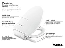 Load image into Gallery viewer, Kohler 5724-0 Puretide Manual Bidet Toilet Seat, Elongated, White with Quiet-Close Lid

