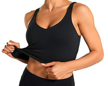 Load image into Gallery viewer, Dragon Fit Sports Bra for Women Longline Padded Bra Yoga Crop Tank Tops Fitness Workout Running Top (Medium, Black)
