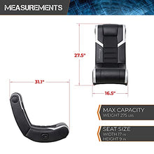 Load image into Gallery viewer, X Rocker 5110301 Eclipse Floor Rocker 2.0 BT, 31" x 16.5" x 27.5", Black/Silver
