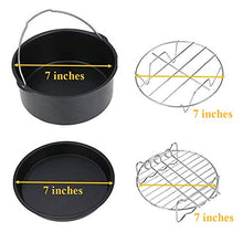 Load image into Gallery viewer, Deep Fryers Universal Air Fryer Accessories Including Cake Barrel,Baking Dish Pan,Grill,Pot Pad, Pot Rack with Silicone Mat by Bellagione (7 inch 8 PCS)
