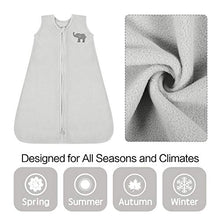 Load image into Gallery viewer, TILLYOU All Season Micro-Fleece Baby Sleep Bag and Sack with Inverted Zipper, Unisex Clothes for Babies Age 6-12 Months, Sleeveless Warm Soft Plush Wearable Blanket TOG 1, Medium M, Gray Elephant
