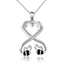 Load image into Gallery viewer, DAOCHONG 925 Sterling Silver Double Bees Infinity Love Heart Pendant Necklace for Girlfriend Birthday Gifts Jewelry, 18 inches
