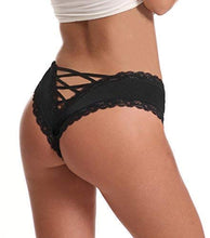 Load image into Gallery viewer, Sofishie Sexy V-Back Criss Cross Panties - Black - Large
