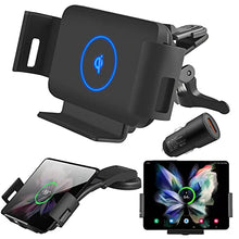 Load image into Gallery viewer, DearHot 15W Qi Wireless Car Charger Mount Holder Compatible for Samsung Galaxy Z Fold3 Z Fold2 Fold S22 Ultra Google Pixel 6 Pro iPhone 13 Pro Max 12 Pro 4.3in-6.9in Phone Auto Clamp Fast Car Charger
