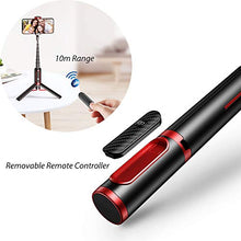 Load image into Gallery viewer, Wireless Remote Selfie Stick Cell Phone Tripod Stand Holder for Selfie, Live Broadcast, YouTube Video, Photography, TIK Tok, Vlogging Compatible with iPhone and Android Phone, Lightweight Aluminum
