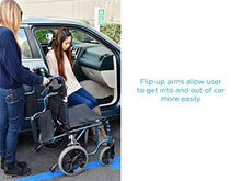 Load image into Gallery viewer, NOVA Bariatric Transport Chair with Locking Hand Brakes, Heavy Duty and Extra Wide Wheelchair with Removable &amp; Flip Up Arms for Easy Transfer, Anti-Tippers Included, 400 lb. Weight Capacity, Blue
