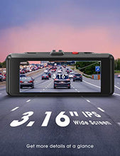 Load image into Gallery viewer, Kingslim D1 Dash Cam Front and Rear with GPS - 1080P Dual Dash Cam for Cars, 3.16'' IPS Wide Screen | 170° Wide Angel | 24H Parking Monitor | Loop Recording | 64GB Supported
