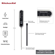 Load image into Gallery viewer, KitchenAid KQ905 Rapid Response Digital Kitchen and Food Thermometer, TEMPERATURE RANGE: -4F to 482F/-20C to 250C, Black
