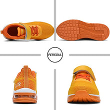Load image into Gallery viewer, PERSOUL Air Shoes for Boys Girls Kids Children Tennis Sports Athletic Gym Running Sneakers (Yellow Size 2.5 Child)
