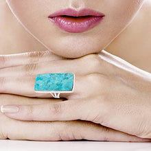 Load image into Gallery viewer, Turquoise Ring Sterling Silver 925 Genuine Gemstones Size 6 to 11 (Turquoise) (7)
