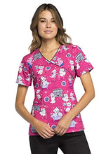 Load image into Gallery viewer, CHEROKEE Genuine Mock Wrap Scrub Top, CK614, M, Beauty Paw-lor
